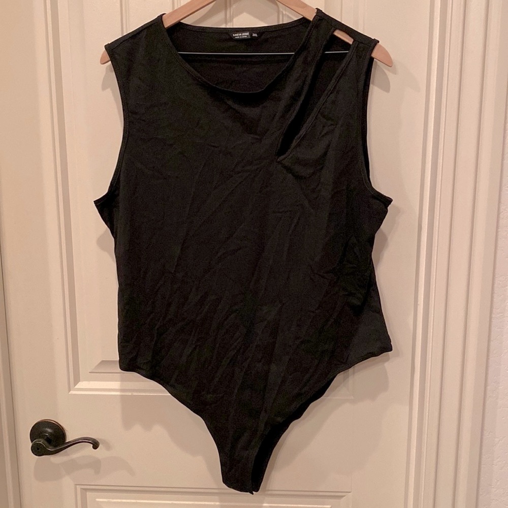 NWOT Black SHEIN Plus Cutout Detail Bodysuit 3X